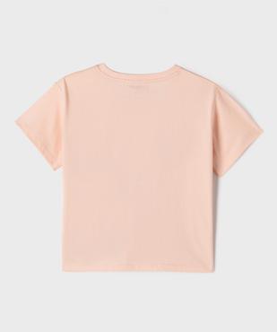 Tee-shirt manches courtes en jersey de coton imprimé fille -  Smiley World vue3 - SMILEY WORLD - GEMO