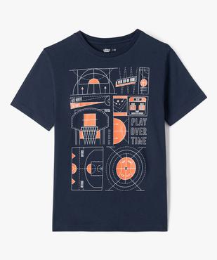 Tee-shirt manches courtes en coton imprimé garçon vue1 - GEMO 4G GARCON - GEMO