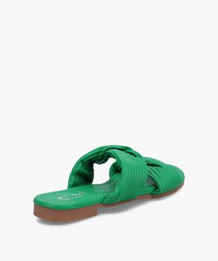 Mules femme unies à talon plat et brides matelassées vue4 - SANS MARQUE - GEMO