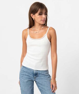 Débardeur femme à fines bretelles et col dentelle vue6 - GEMO(FEMME PAP) - GEMO