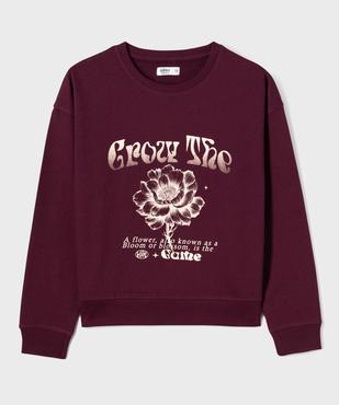 Sweat en molleton imprimé fille vue1 - GEMO 4G FILLE - GEMO