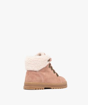 Boots bébé fille fourrées à col sherpa et dessus en cuir suédé - NA! vue6 - NA! - GEMO