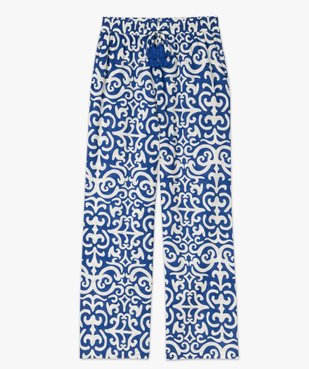 Pantalon large imprimé avec taille élastique femme vue4 - GEMO(FEMME PAP) - GEMO