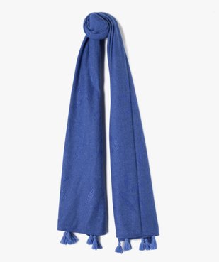 Echarpe femme avec motifs feuillage en strass vue1 - GEMO 4G FEMME - GEMO