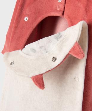 Pyjama en velours ouvert devant motif biche bébé fille vue4 - GEMO 4G BEBE - GEMO