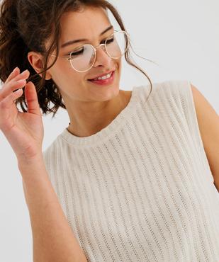 Débardeur en maille ajourée et pailletée femme vue2 - GEMO(FEMME PAP) - GEMO