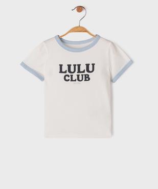 Tee-shirt manches courtes avec inscription bébé fille - LuluCastagnette vue1 - LULU CASTAGNETTE GEMO FOR GOOD - GEMO