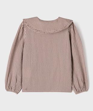 Chemise à col Claudine et motif vichy fille vue3 - GEMO (ENFANT) - GEMO