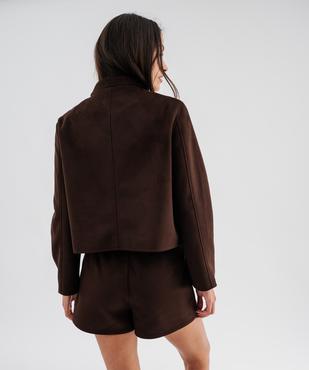 Veste courte en suédine femme vue3 - GEMO(FEMME PAP) - GEMO