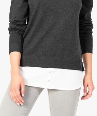 Pull 2 en 1 avec col et bas chemise vue2 - GEMO(FEMME PAP) - GEMO