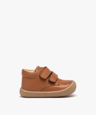 Baskets bébé garçon dessus en cuir uni à double scratch - NA! vue2 - NA! - GEMO