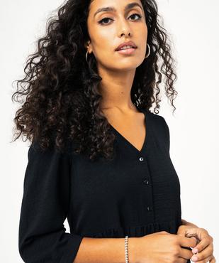 Robe manches 3/4 en crêpe fluide femme vue2 - GEMO(FEMME PAP) - GEMO
