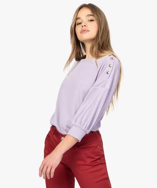 Tee-shirt femme à manches ¾ et boutons sur l’épaule vue1 - GEMO(FEMME PAP) - GEMO