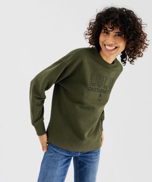Sweat large avec motifs brodés femme - LuluCastagnette vue2 - LULUCASTAGNETTE - GEMO