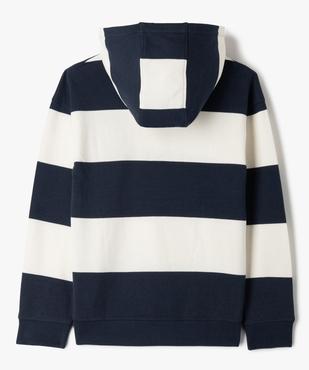 Sweat à capuche rayé en maille fine garçon - Camps United vue4 - CAMPS - GEMO
