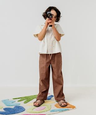 Pantalon en lin et coton avec taille ajustable garçon vue1 - GEMO (ENFANT) - GEMO