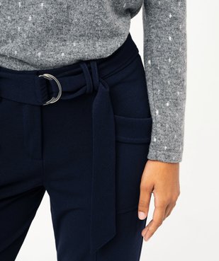 Pantalon droit en maille fluide à ceinture femme vue2 - GEMO(FEMME PAP) - GEMO