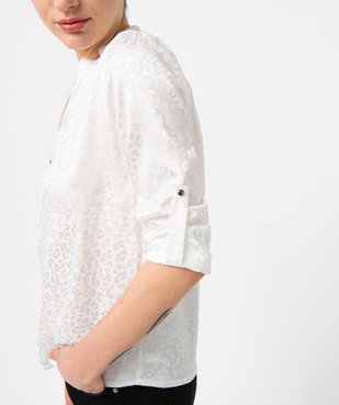 Blouse femme satinée avec manches retroussables vue2 - GEMO(FEMME PAP) - GEMO