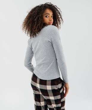 Haut de pyjama à manches longues en maille côtelée femme vue7 - GEMO(HOMWR FEM) - GEMO