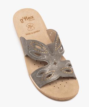 Mules confort à talon compensé et strass femme vue5 - G'FLEX - GEMO