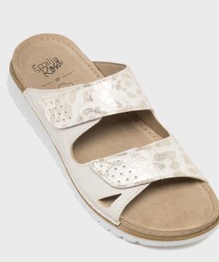 Mules à brides ajustables par scratchs femme - Emilia Rosa vue2 - EMILIA ROSA - GEMO