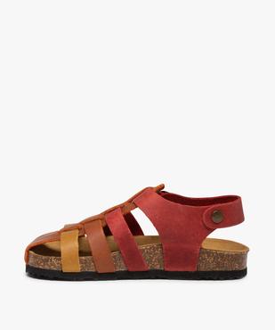 Sandales garçon à brides en cuir colorées et bout fermé vue3 - GEMO (ENFANT) - GEMO