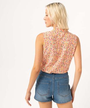 Chemise sans manches imprimée avec nœud dans le bas femme vue3 - GEMO 4G FEMME - GEMO