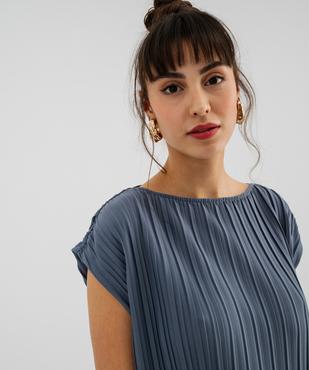 Tee-shirt sans manches loose en maille plissée femme vue2 - GEMO(FEMME PAP) - GEMO