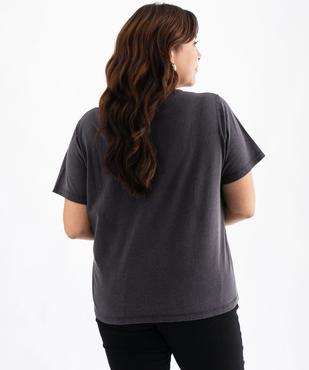 Tee-shirt manches courtes imprimé coloris unique femme grande taille vue3 - GEMO (G TAILLE) - GEMO