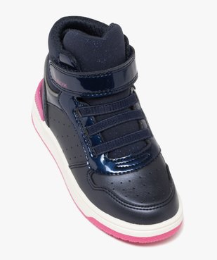 Baskets fille mid-cut à scratch avec détails vernis et pailletés - Geox vue5 - GEOX - GEMO