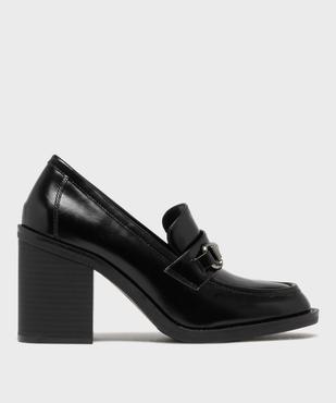 Mocassins à talon bloc avec bijou métallique sur le dessus femme - 5 Miles vue1 - 5 MILES - GEMO