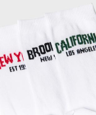 Chaussettes en maille fine avec inscriptions garçon (lot de 3) vue2 - GEMO 4G GARCON - GEMO