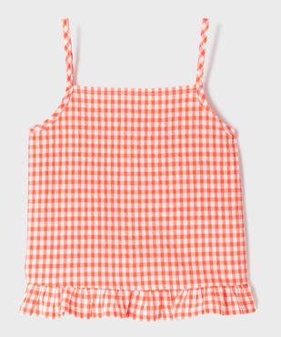 Débardeur à motif vichy avec volants fille vue2 - GEMO (ENFANT) - GEMO