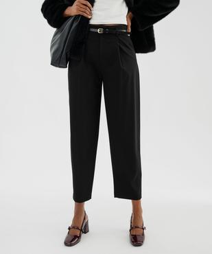 Pantalon tailleur coupe mom avec fine ceinture femme vue1 - GEMO(FEMME PAP) - GEMO