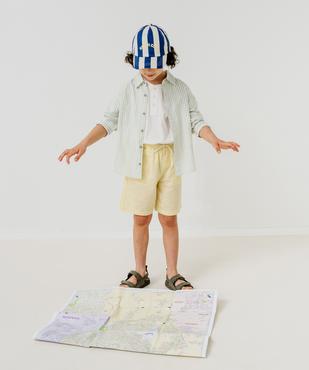 Tee-shirt uni col tunisien enfant garçon vue5 - GEMO 4G GARCON - GEMO