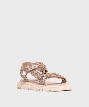 Sandales à scratch à motif léopard fille - Lovely Wings vue2 - LOVELY WINGS - GEMO