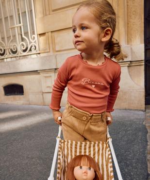 Tee-shirt manches longues à motif brodé et finitions froncées bébé fille vue4 - GEMO 4G BEBE - GEMO