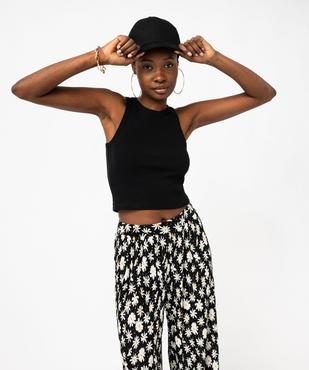 Débardeur moulant et crop en maille côtelée femme vue1 - GEMO(FEMME PAP) - GEMO