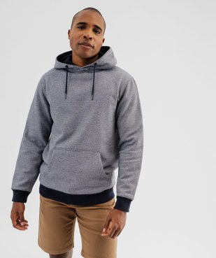 Sweat à capuche en molleton rayé homme vue1 - GEMO (HOMME) - GEMO