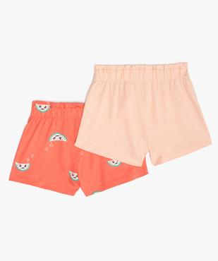 Short bébé fille en jersey de coton (lot de 2) vue3 - GEMO(BEBE DEBT) - GEMO