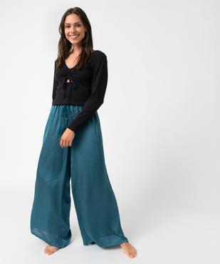 Haut de pyjama femme court à manches longues et col V vue5 - GEMO(HOMWR FEM) - GEMO