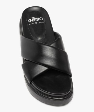 Mules femme plateforme à larges brides rembourrées vue5 - GEMO (CASUAL) - GEMO