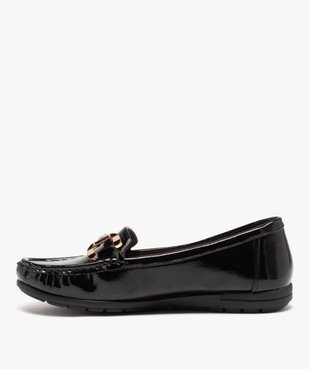 Mocassins confort femme dessus verni avec barrette métallique  vue3 - GEMO (CONFORT) - GEMO