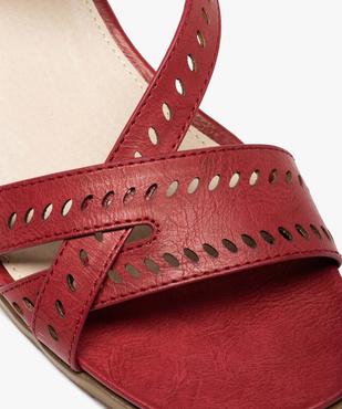 Sandales femme à petit talon compensé et brides ajourées vue6 - GEMO (CASUAL) - GEMO