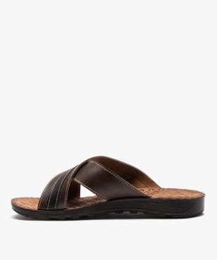 Mules homme confort à brides croisées vue3 - GEMO (CASUAL) - GEMO