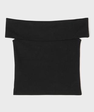 Tee-shirt à col bardot en maille côtelée fille vue3 - GEMO (JUNIOR) - GEMO