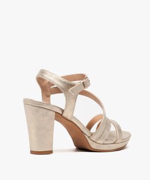Sandales femme à talon haut en suédine avec brides vue4 - GEMO(URBAIN) - GEMO