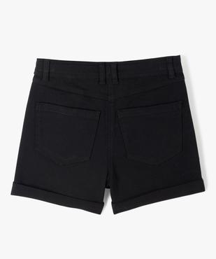 Short fille en toile denim avec revers vue3 - GEMO 4G FILLE - GEMO