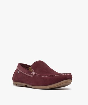 Mocassins homme unis en cuir velours vue3 - URBAN STEPS GEMO FOR GOOD - GEMO