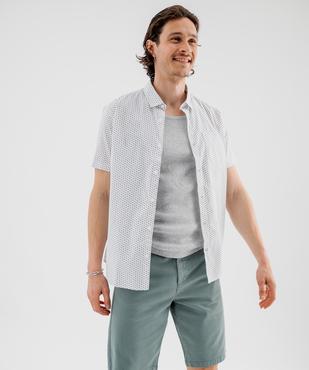 Chemise manches courtes coupe droite à micro-motifs homme vue3 - GEMO 4G HOMME - GEMO